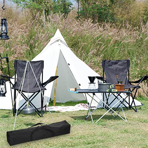 PATIKIL 59 Inch Camp Chair Replacement Bag, Nylon Foldable Carrying Bag Large Zippered Bag with Shoulder Strap for Camping Travel, Black - size: 59 Inch