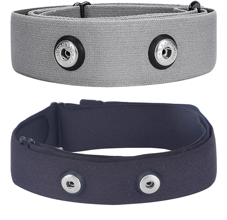 Heart Rate Monitor Chest Strap Fits for Polar H7 H1 Wahoo Tickr Garmin (Black Gray) Large