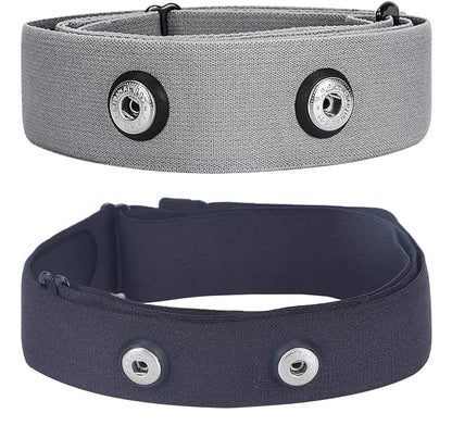 Heart Rate Monitor Chest Strap Fits for Polar H7 H1 Wahoo Tickr Garmin (Black Gray) Large