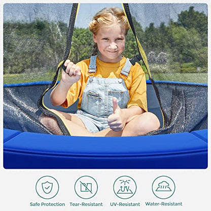 SONGMICS Replacement Trampoline Safety Pad Mat, 10ft 12ft 14ft 15ft Standard Size, Spring Cover, UV-Resistant, Tear-Resistant, Edge Protection - color: Cobalt Blue, size: 14FT, style: Non-Removable