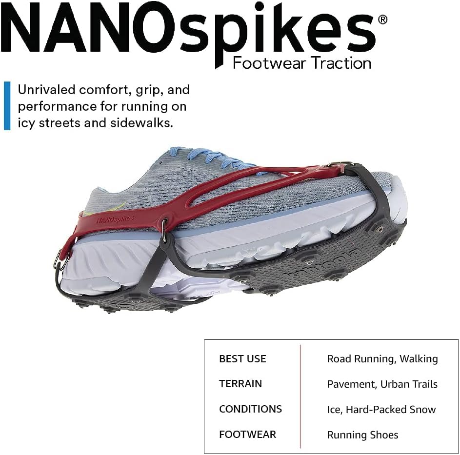 Kahtoola 1st Gen NANOspikes Footwear Traction for ICY Winter Road Running & Walking - color: Red, size: X-Large