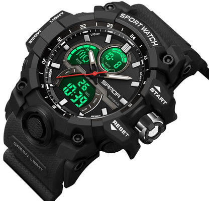 FANMIS Men Sports Outdoor Watch Analog Digital Multifunctional Black Watch - color: C khaki