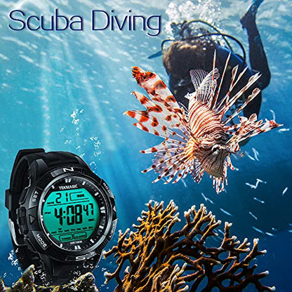 10 ATM Digital Submersible Diving Watch 100m Water Resistant Swimming Sport Wristwatch Luminous LCD Screen with Stopwatch Alarm Function