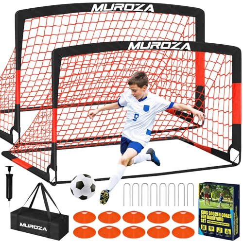 Soccer Goal, Kids Soccer Goals for Backyard Set, Pop Up Soccer Net - color: Black Red, size: 6 ft x 4 ft
