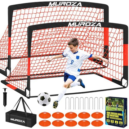 Soccer Goal, Kids Soccer Goals for Backyard Set, Pop Up Soccer Net - color: Black Red, size: 6 ft x 4 ft