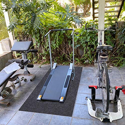 Fitness Equipment Mats, Absorbent/Waterproof – Protects Exercise Equipment and Floor，Protective Flooring Under Elliptical Machine mat, Indoor Treadmill Mat，Washable (24" x 48")