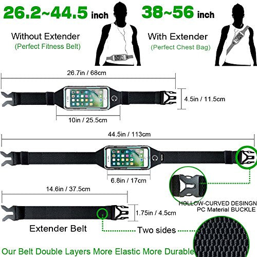 Fanny pack, Running Belt, Waist Bag Women & Men for iPhone 13 12 11 Pro Max/XR/XS Max/X/XS/8 7 6 6S Plus, for Samsung Galaxy S/Note, All Mobiles up to 6.7'',Gym Workout Fitness Gear-Black - color: Black