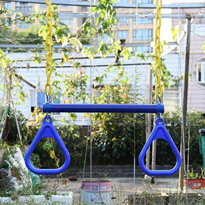 18" Trapeze Swing Bar Rings Swing Set Accessories - color: Blue