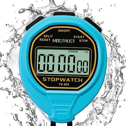 Stopwatch Sports Timer, Digital Stop-Watch - style: 1Lap waterproof Blue