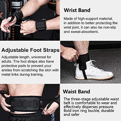 Boxing Resistance Bands Set for Speed and Agility, Workout Band Ankle Exercise Bands Legs Ankle Straps for Resistance Training Enhance Explosive Power - color: Black-200lbs