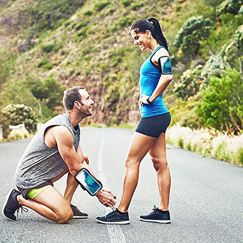 Water Resistant Running Armband for Samsung Galaxy S20 FE/S20+/S10+/S10 Lite/S9+/S8+,Galaxy A60/A51/A50/A32/A30/A20/A11/A10/A8S,with Fingerprint Touch,Adjustable Strap and Card Slot(Black)