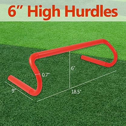 YEXEXINM 4 Pack Agility Speed Training Hurdles- 6" Detachable Agility Training Hurdles- Sports Practice Equipment for Athletes, Soccer, Basketball