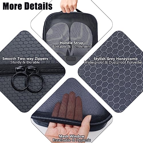 AOSBOS Shoe Bag for Travel,2 Layers Shoes Organizer,Honeycomb Black - color: HoneycombGrey