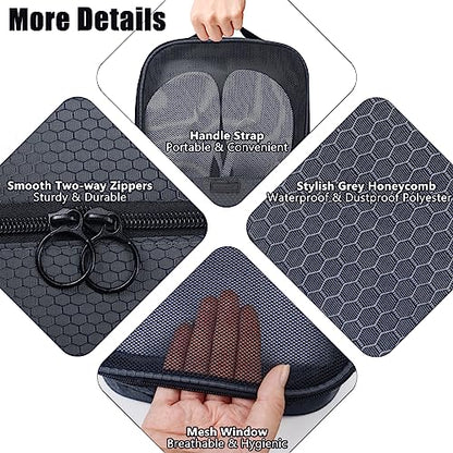 AOSBOS Shoe Bag for Travel,2 Layers Shoes Organizer,Honeycomb Black - color: HoneycombGrey