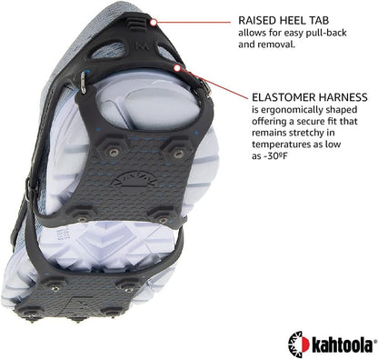Kahtoola 1st Gen NANOspikes Footwear Traction for ICY Winter Road Running & Walking - color: Charcoal, size: X-Small