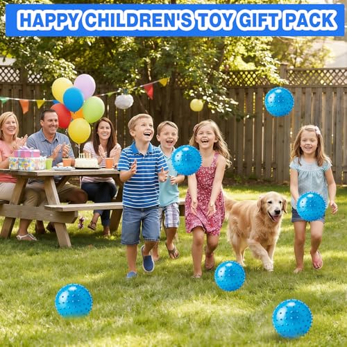 Jerify Knobby Balls Spiky Sensory Bouncy Balls Bulk - color: Blue