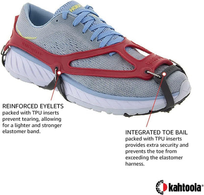 Kahtoola 1st Gen NANOspikes Footwear Traction for ICY Winter Road Running & Walking - color: Red, size: X-Large