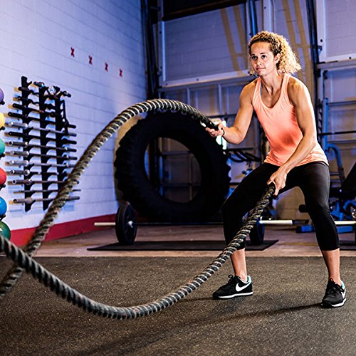 Body-Solid Fitness Training Battle Rope - Heavy Weighted Training Ropes for Home Gym, Ideal for Working Out and Strength Training - Exercise Rope for Adults - style: 2" Thick, 40' Long