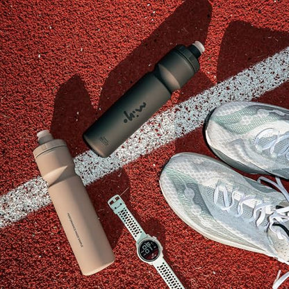 MIYO 14oz Handheld Running Water Bottle With Adjustable Strap - color: charcoal