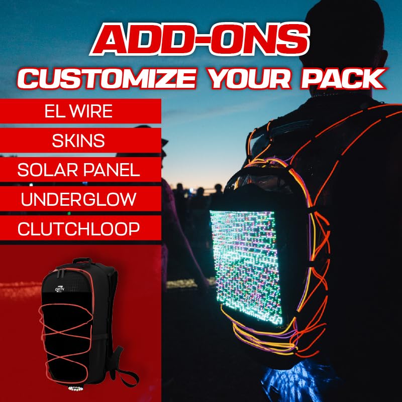 RAVERUNNER® Anti-Theft Hydration Backpack | Festival Approved Rave Backpack for Concert Goers, Leak-Free Festival Water Backpack for EDC, Rave Hydration Pack - color: Reflective