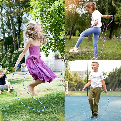 Jump Rope for Kids, Adjustable Jump Ropes for 4 5 6 7 8 10 12, Tangle Free - color: Blue and Purple