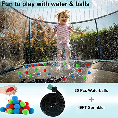 1500 LBS Trampoline for Kids and Adults, 8 FT 12 FT 14 FT 16 FT Trampoline with Lights, Disco Ball with Speaker, Enclosure Net, Sprinkler, Water Balls, Socks - Heavy Duty Outdoor Trampolines - color: Pink 8FT
