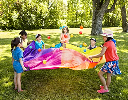 B. toys Woo-Hue Parachute, Kids Play Parachute with 15 Balls, 8ft, Activity - style: Parachute Play