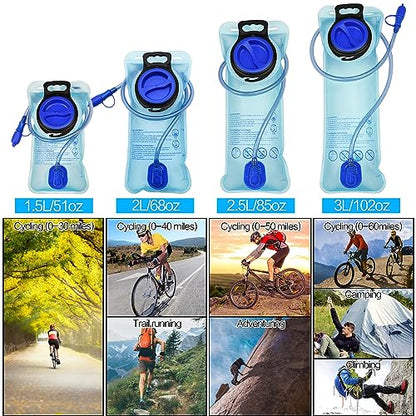 1.5L/2L/2.5L/3L Large Opening Hydration Bladder for Cycling Hiking Camping - color: 3L, 1 Pack + 1 Set Bladder Cleaning Kit