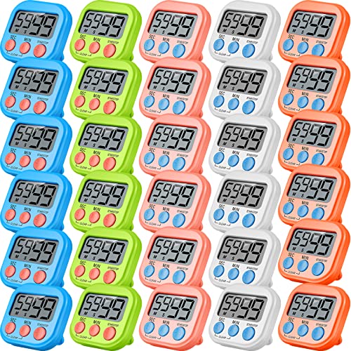 30 Pieces Small Digital Kitchen Timers(not Including Battery)
