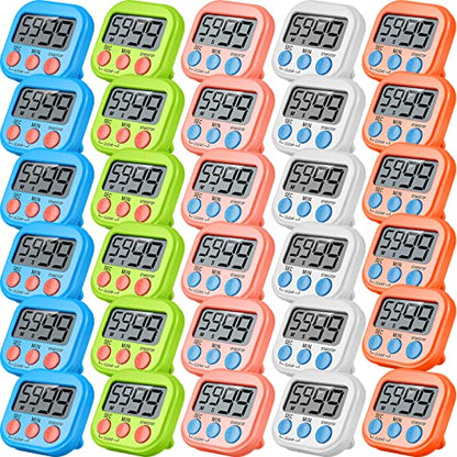30 Pieces Small Digital Kitchen Timers(not Including Battery)
