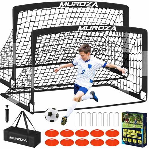 Soccer Goal, Kids Soccer Goals for Backyard Set, Pop Up Soccer Net - color: Black Gray, size: 6 ft x 4 ft