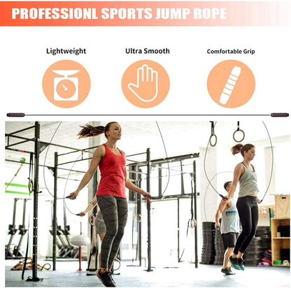 Redify Adjustable Jump Rope,Jump Ropes for Fitness for Men Women - color: Red,Black