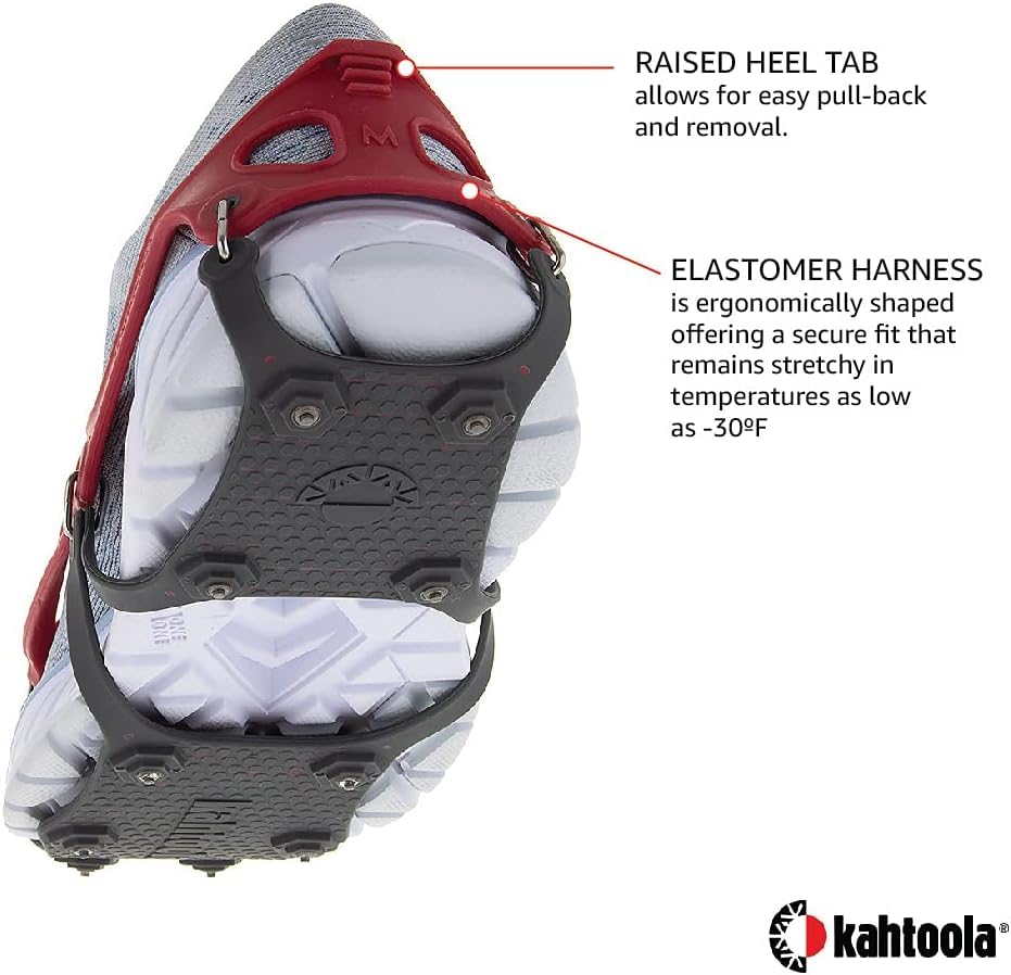Kahtoola 1st Gen NANOspikes Footwear Traction for ICY Winter Road Running & Walking - color: Red, size: X-Large