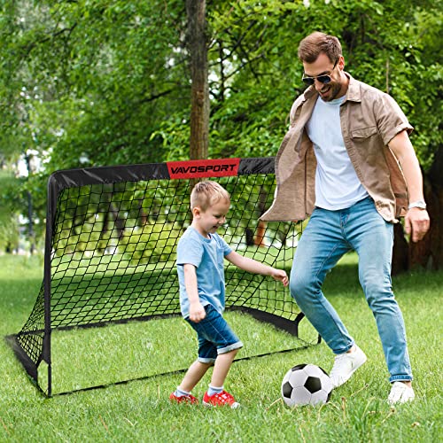 VAVOSPORT Kids Soccer Goals for Backyard Set of 2,Soccer Training Equipment - color: 1-Black, style: 4 ft x 3 ft