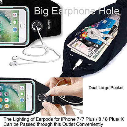 Fanny pack, Running Belt, Waist Bag Women & Men for iPhone 13 12 11 Pro Max/XR/XS Max/X/XS/8 7 6 6S Plus, for Samsung Galaxy S/Note, All Mobiles up to 6.7'',Gym Workout Fitness Gear-Black - color: Black