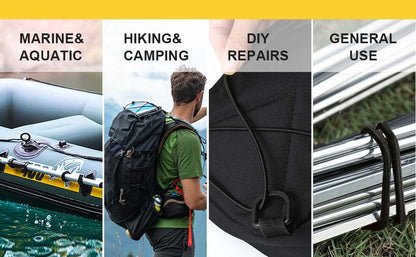 Strong and Durable Bungee Cord Roll - 1/8" x 100ft Elastic Cord, Kayak Stretch String Rope, Bungee Shock Cords for Repairing Tent Poles, DIY, Tie Downs, Black - size: 1/8" x 100ft