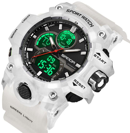 FANMIS Men Sports Outdoor Watch Analog Digital Multifunctional Black Watch - color: Z White