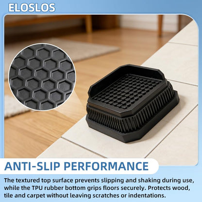 4 Pack Stackable Treadmill Riser Blocks, for Gym and Home Use - color: Black, size: 1 layer(1nches)