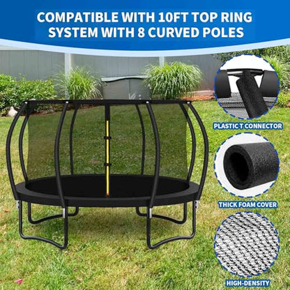 10 ft 8 Pcs Trampoline Curved Poles with Enclosure Net
