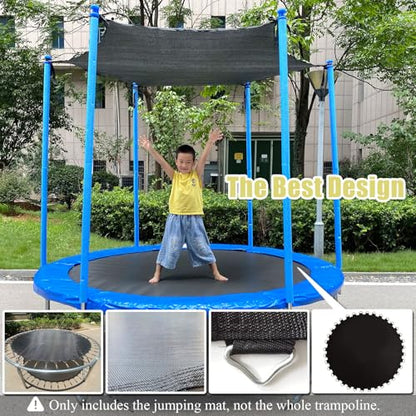Trampoline Mat, Dia:60"/80", Fits 6FT/8FT Frame, with 36/42/48 V-Rings for Choose and Spring Tool, Reinforce, UV-Resistant, Not Include Spring - size: Fit 8 FT FRAME, style: 80" Diam | 48 V-Rings | Fits 5.5" SpringsLength
