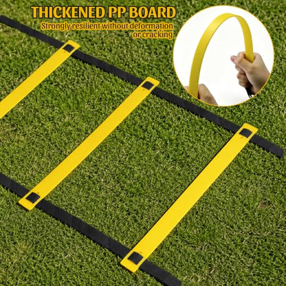 20ft Adjustable Agility Ladder, Training Rope Ladder Speed Ladder for Soccer Basketball Football