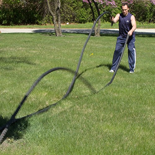 Body-Solid Fitness Training Battle Rope - Heavy Weighted Training Ropes for Home Gym, Ideal for Working Out and Strength Training - Exercise Rope for Adults - style: 2" Thick, 30' Long