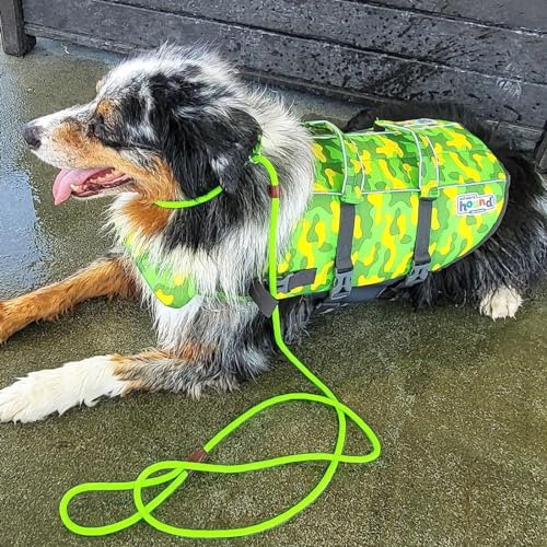 MayPaw Slip Lead Control Leash for Dogs No Pull, 13+ Colors Classic Dog Lead 7 FT Pet Slip Leash, 1/4” Rope Leashes for Small Medium Animals (7ft*1/4", Green) - color: green
