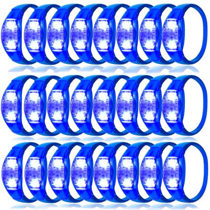 100 Pcs LED Bracelets Sound Activated with Flashing LED Strobe Music Control Light Up Bracelets for Rave, Game Prizes, Birthday Party Favor,Valentine's Day gift - color: Blue