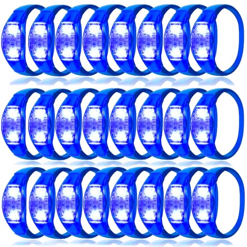 100 Pcs LED Bracelets Sound Activated with Flashing LED Strobe Music Control Light Up Bracelets for Rave, Game Prizes, Birthday Party Favor,Valentine's Day gift - color: Blue