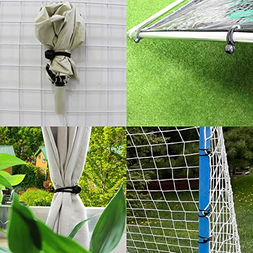 Bungee Cord with Balls 15 Inch, UV Resistant, Black, 50- Piece - size: 15 inch X 1 inch Ball