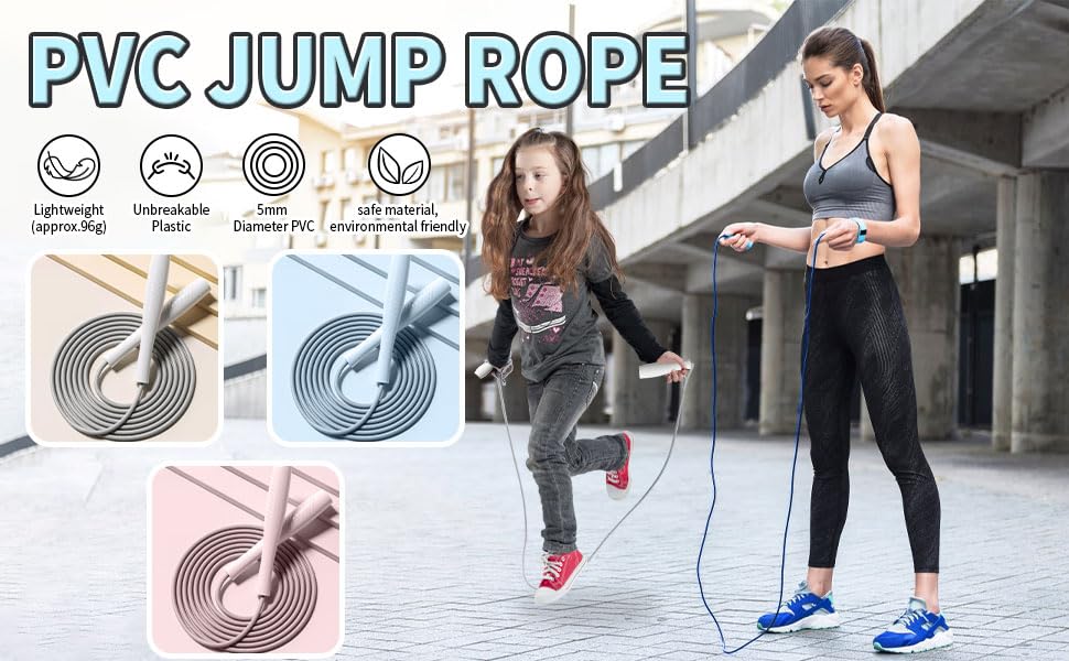 Jump Ropes Kids, Adjustable Children Jump Rope with ABS Handles and PVC Rope for Child Student Toddler - color: Pink