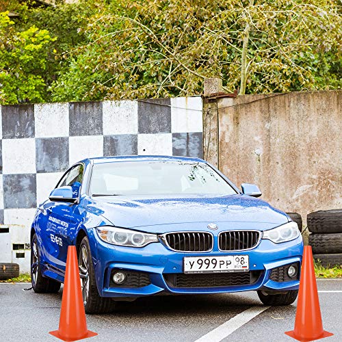 [5 Pack] 18 inch Traffic Cones, Safety Road Parking Cones,Agility Field Marker Cones for Soccer Basketball Football Drills Training, Outdoor Sport Activity & Festive Events