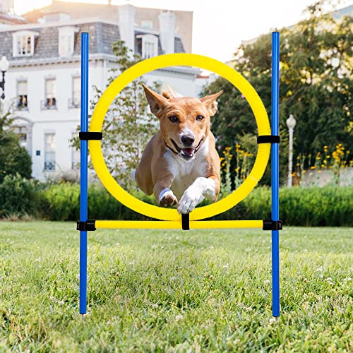Pet Prime Dog Agility Training Equipment for Dog Obstacle Course Backyard Height Adjustable Jumper Ring Portable Dogs Park Exercise Tool - size: Adjustable Dog Jump Ring