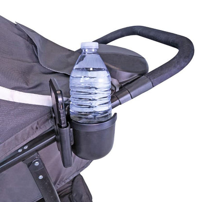 Stander Universal Cup Holder Accessory, Adjustable Drink and Phone Storage Compartment for Walkers, Rollators, Strollers, Wheelchairs, and Scooters, Black